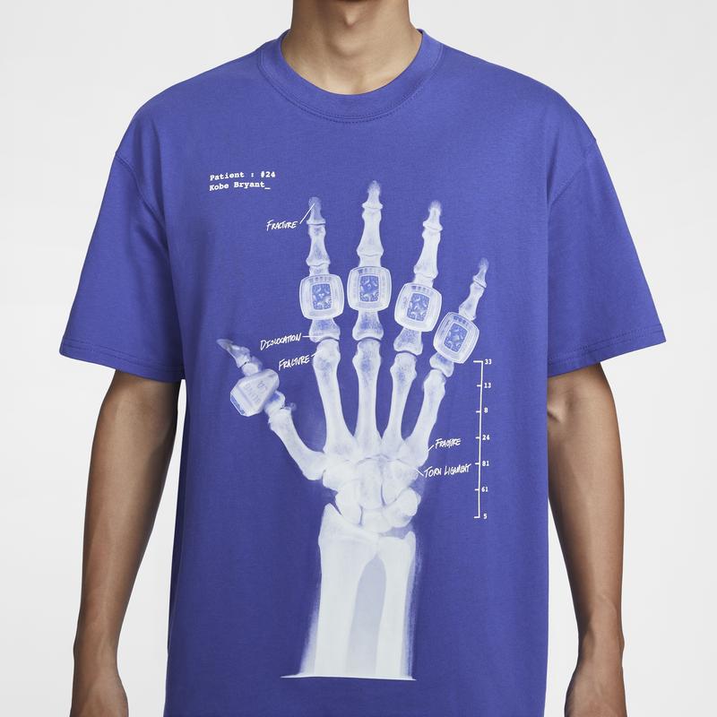 Nike Модная удобная мягкая свободная дышащая универсальная футболка с коротким рукавом Kobe Series Мужские топы Гармонично-синий HV6695432