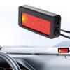 Mini LCD Car Indoor and Outside Dual Thermometer Red Backlight Compact and Simple 12V Digital Thermometer (Red Light)