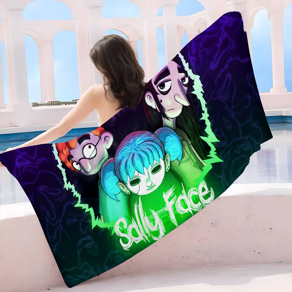 Игровой S-Sally F-Face Микрофибра Печатное Пляжное Полотенце Горный Туризм Йога Пляж Плавание Бег Впитывающее Мягкое Полотенце