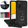 For Samsung Galaxy A02S A03S Case Slide Camera Protect Phone Case For Samsung A02 S A03 S Magnetic Ring Holder Armor Back Cover