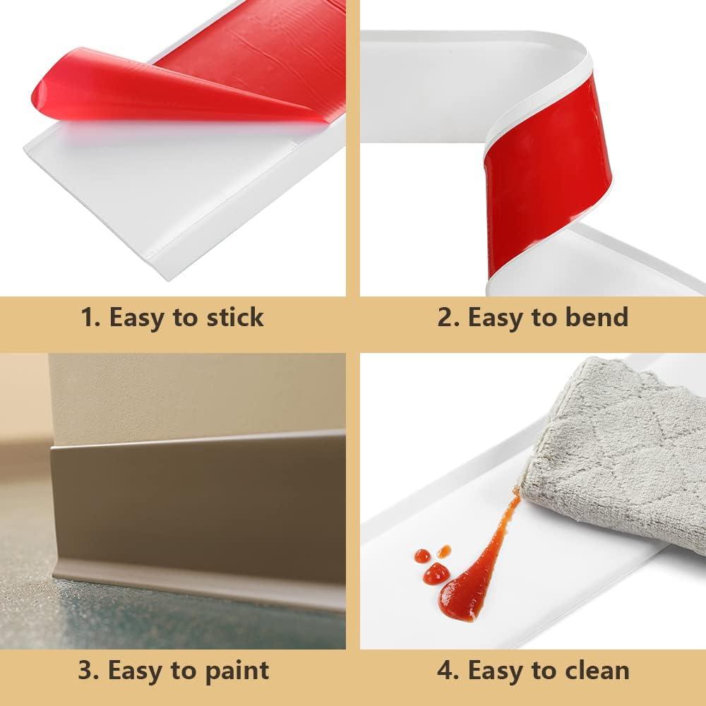 1PC 1/2/3meters PVC Baseboard Molding Trim Flexible Vinyl Wall Border Sticker Self-Adhesive Waterproof Waist Line Wallpaper Livi