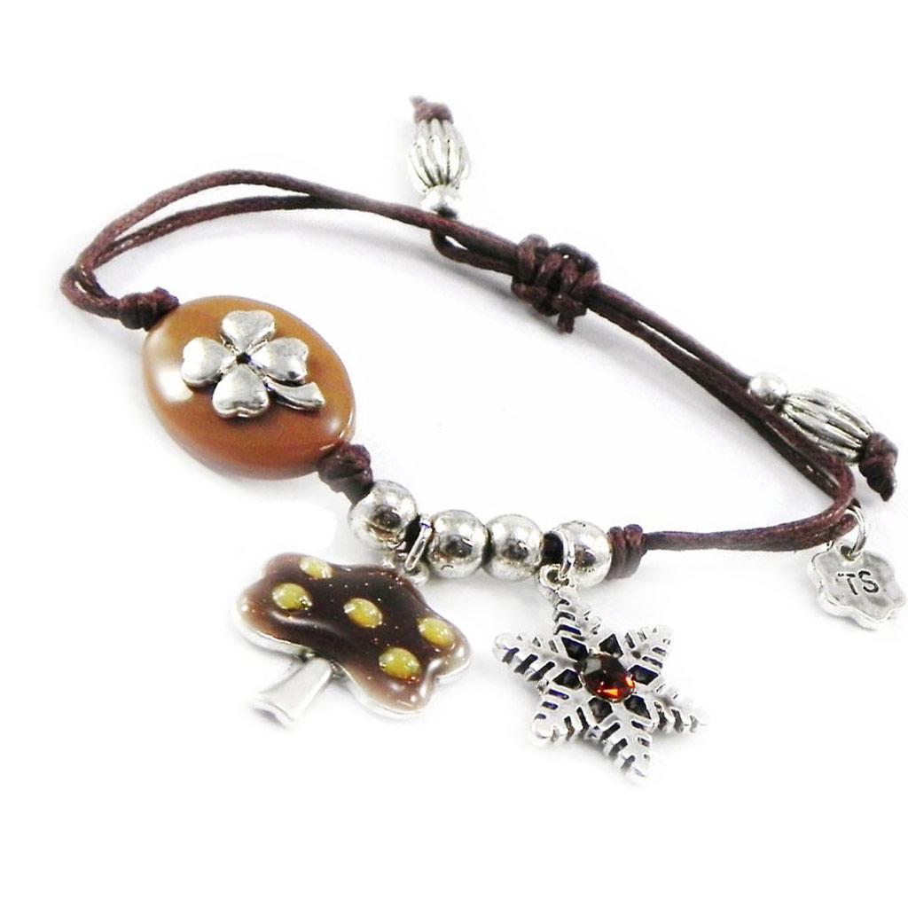 Les Trésors De Lily [H9832] - Brown 'Mother Nature' Designer Bracelet