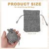 2.7x3.5 Inch Burlap Bags with Drawstring, 50 Pcs Linen Favor Gift Bags Reusable Jewelry Pouch Sacks for Party Christmas Festival, Gray