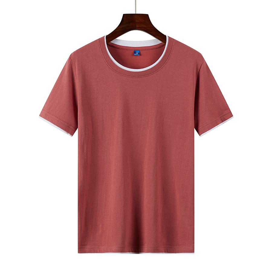 Zirunking 2021 Bilateral T-shirt 100% Cotton Solid T Shirt Unisex Causal O-neck T-shirt Male/Female High Quality Classical Tops SHUALING