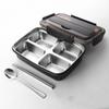 Easy-Clean Bento Container for Students & Office Workers LeakProof Stainless Steel Lunch Box with 4 Compartments - Durable