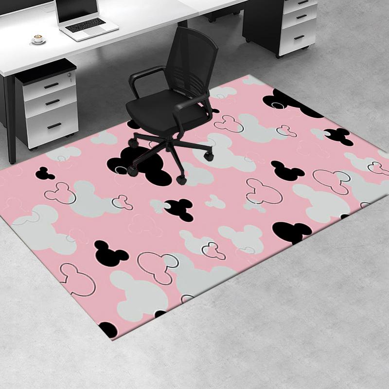 Office Rug Mickey Mouse, Pink Background theme 3D Printed Anti-Slip Rug-Machine Washable for Living Room