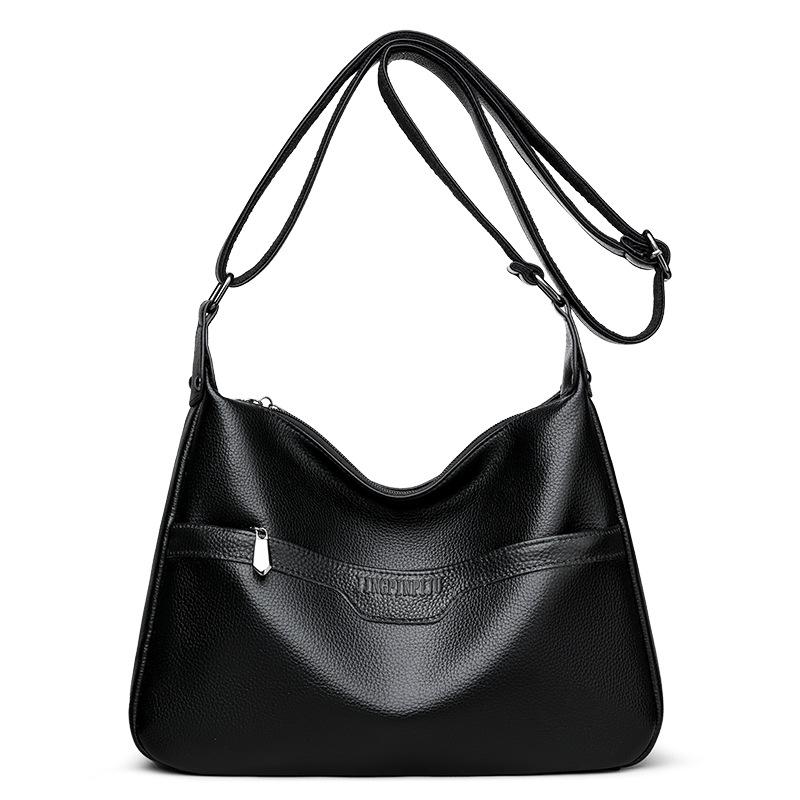 Middle-aged Mother's Women's Bag Shoulder Bag 2025 New Fashion PU Soft Leather Shoulder Bag Simple Messenger Bag Practical