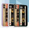 Samsung Galaxy A24 A25 S23 FE for iPhone 11 12 13 14 15 Pro Max Soft Straight Edge Phone Case With Lanyard Cover A19 Original Retro Cassette Tape Art