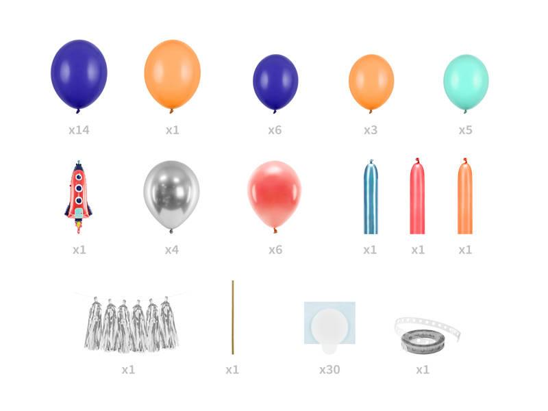 Girlanda Balonowa - Rakieta Mix, 154X130Cm