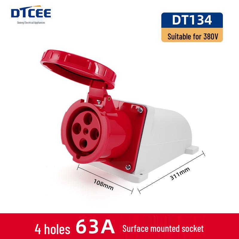 IP67 Waterproof Industrial 5-Pin 63A/125A Three-Phase Aviation Plug Connector