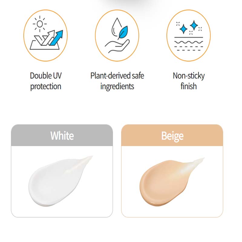 Atomy Солнцезащитный крем бежевого цвета – SPF 50+ PA+++, широкий спектр защиты от УФ-излучения, легкий и нежирный, 60 мл