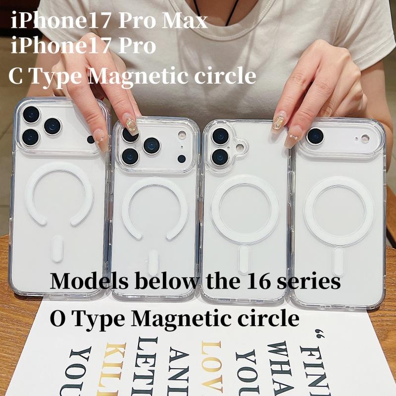 Clear Acrylic Phone Case For iPhone 17 Air 16 15 14 13 11 12 Pro Max Mini 8 7 Plus XS For Magsafe Wireless Charge Cover