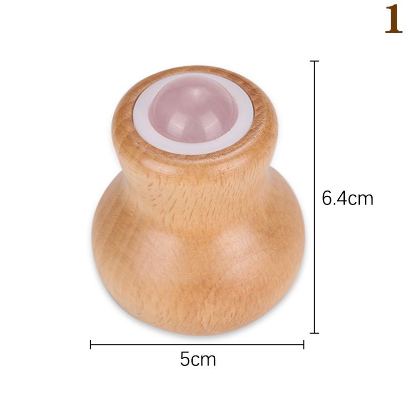 Jade Massage Roller Ball Natural Stone Massager Wooden Scraping Stick Neck Face Wrinkle Removing Lifting Tightening Health Care