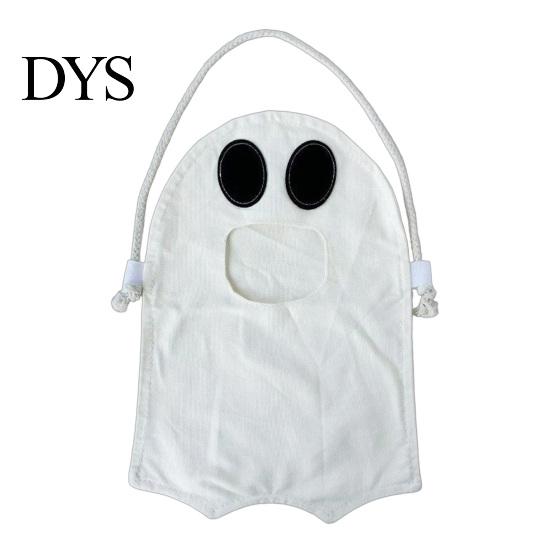 Multipurpose Toy Storage Bag Halloween Ghost Candy for Kids, Cute Fabric Treat or Trick Bucket Tote with Handle, Spooky Snack Goodie Bags Party