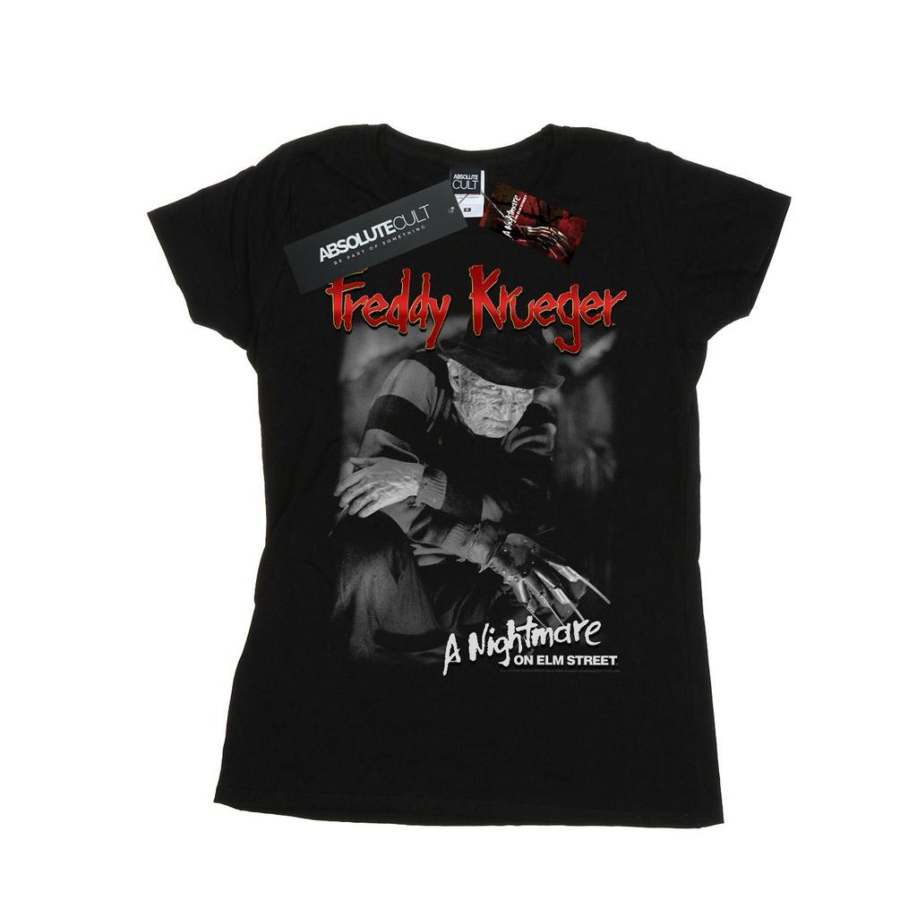 A Nightmare On Elm Street Womens/Ladies Freddy Black And White Photo Cotton T-Shirt