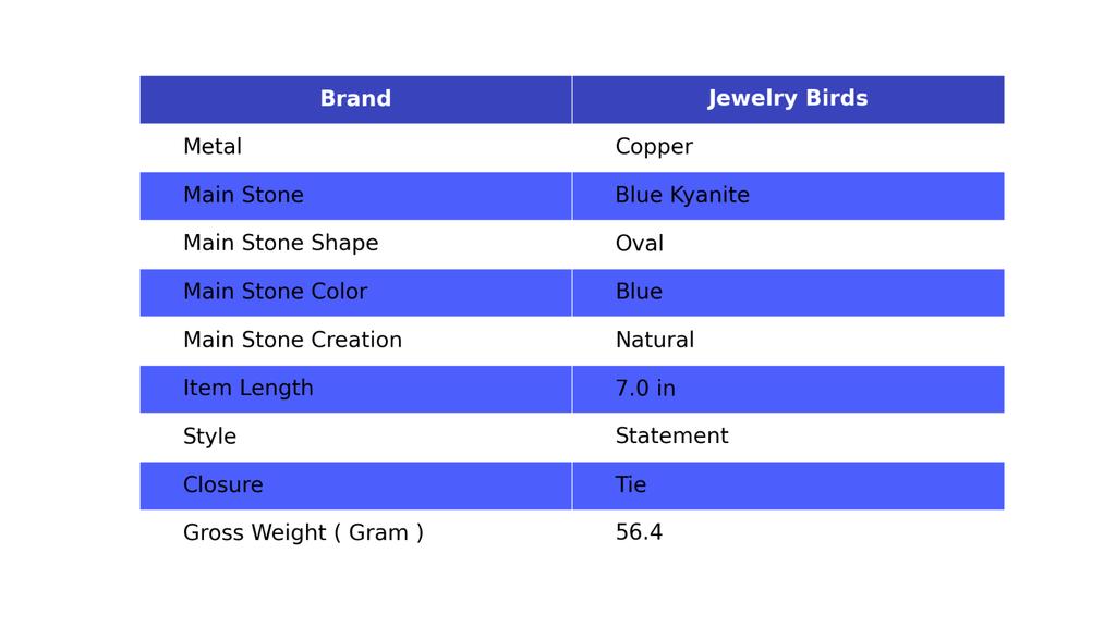 Овальный камень голубого кианита Медь Заявление Юбилейный подарок Электроформованный браслет V-74