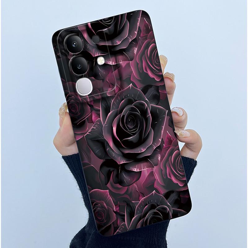 Чехол для телефона Vivo Y29 4G Модный Минимализм Масляная Живопись Цветок Мягкий Жидкий Силикон Задняя Крышка Для Vivo Y 29 4G Fundas