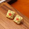 Women's Light Luxury Design Elegant Vintage Geometric Square Earrings Fashionable And Versatile Niche Design Earrings