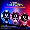 2PCS LED Luminous Car Water Cup Coaster Holder 7 Colorful USB Charging For Volvo V40 V60 V90 XC40 XC60 XC90 S60 S90 Accessories