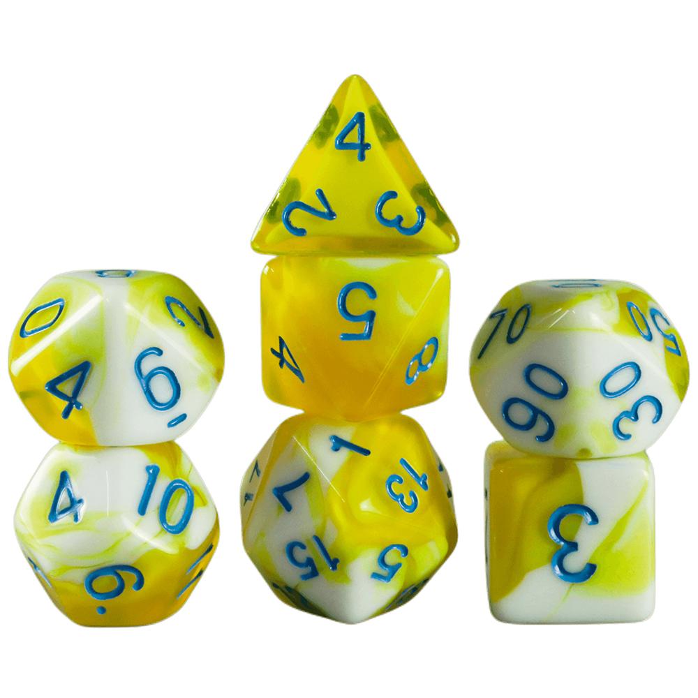 DND Game Dice 7pcs Polyhedral Double Colors Dice with Tube for D&D RPG Party Entertainment Game Supplies