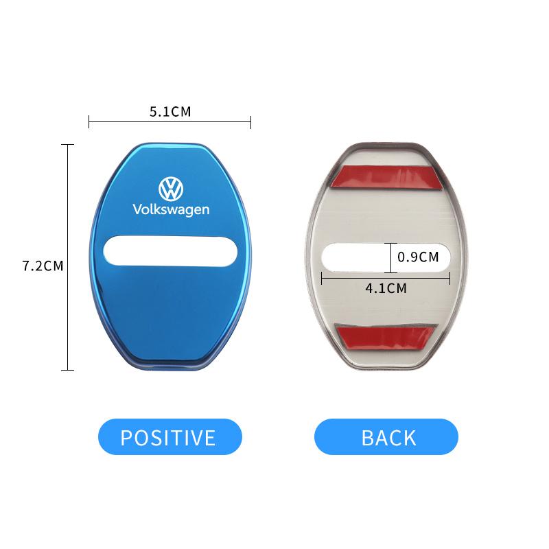 BFPQY1 4PCS Car Door Lock Cover Stickers Door Lock Cover Key Accessories For Volkswagen VW Golf Polo Jetta Passat Tiguan Touran Touareg