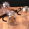 Creative Cute Cat Double-layer Coffee Mug Cartoon Couple Teacup Insulated Glass Mugs With Handle Household Office Drinkware