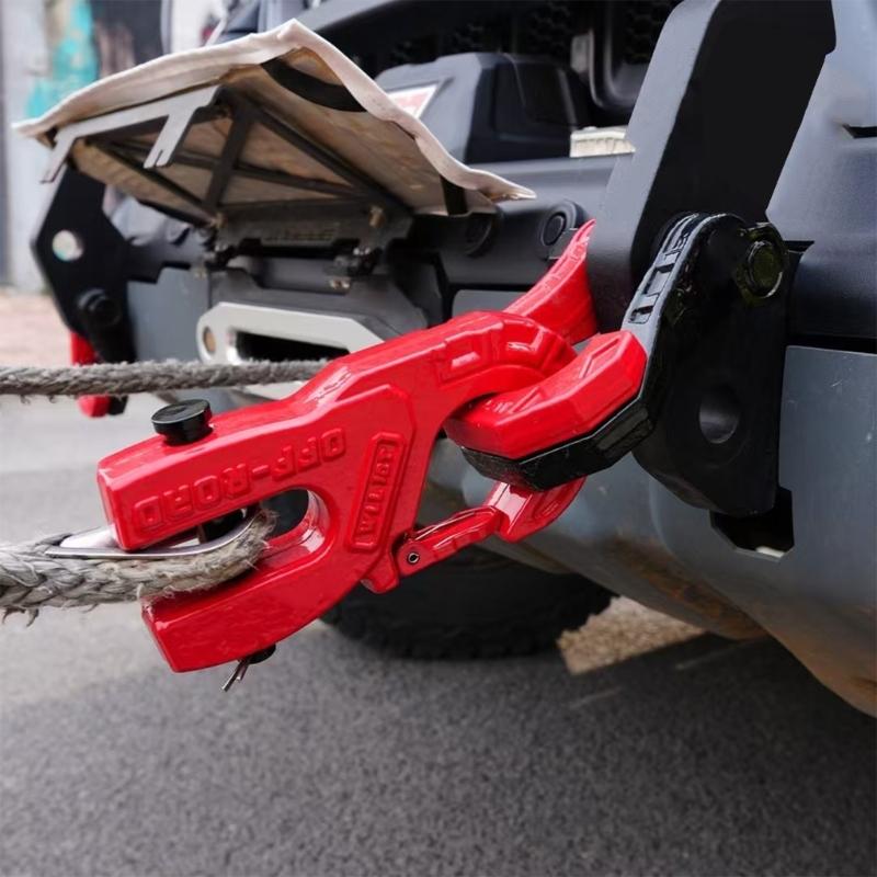 3/8" Tow Winch Hook 10T Winch Hook, Vehicle Recovery Winch Hook For Synthetic Rope Steel Construction 31967Lbs