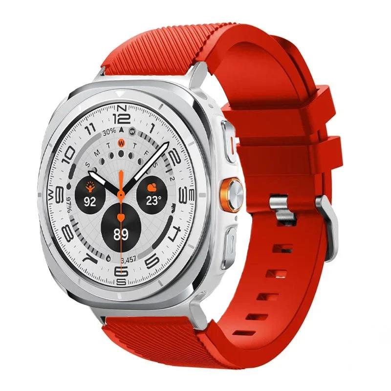 Силиконовый ремешок для Samsung Galaxy Watch Ultra 2026 47 мм, с текстурой в полоску, сменный ремешок для Samsung Watch 8/8 Classic, аксессуар