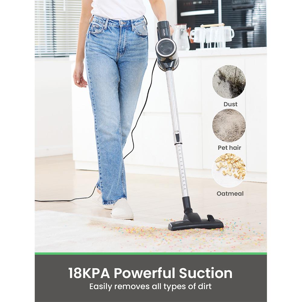 Vactidy C6 Corded Vacuum Cleaner, 18kPa Powerful Suction, 800ml Dust Box, with 7m Cable, 600W Motor, HEPA Filter