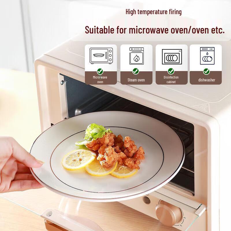 Керамическая обеденная тарелка JingJingRS в технике чернильной росписи