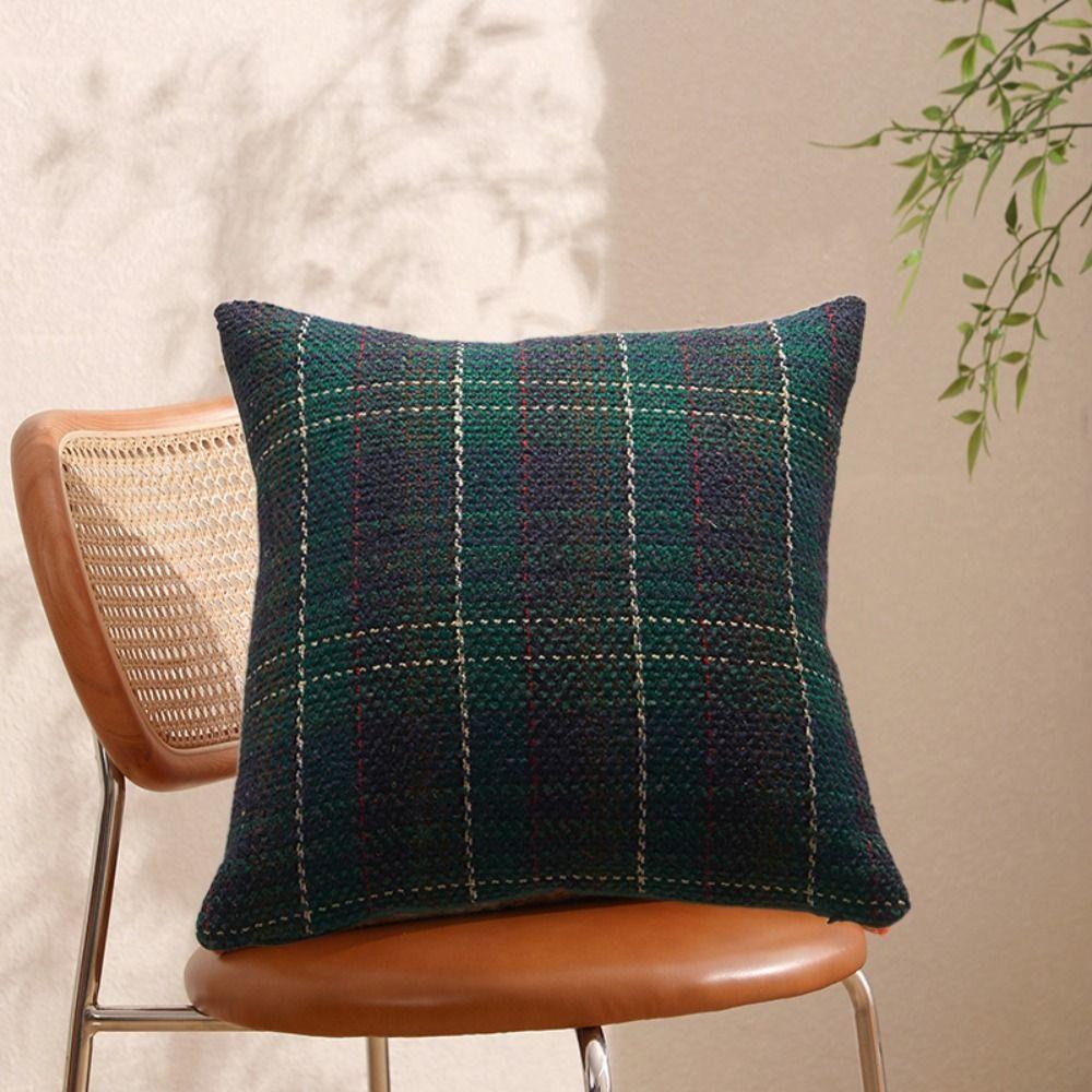 Multiple Sizes Throw Pillowcover Classic Cushion Cover Soft Christmas Plaid Pillowcase  Sofa/Bed