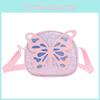 Bow Decoration Sparkling Solid Color Children Shoulder Bag For Daily Use