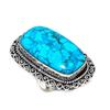 Tibetan Turquoise Gemstone 925 Sterling Silver Jewelry Ring Size 7