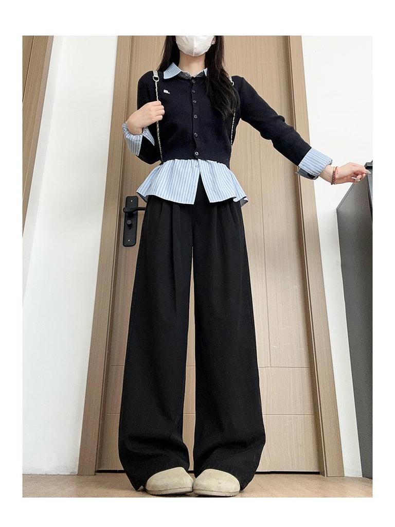 White Yamamoto Women's 2025 Retro High-Waisted Straight Wide-Leg Jeans for Spring/Summer