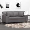 VidaXL 2-seater Sofa with Pillows Grey 120 Cm Faux Leather, Sofa, Loveseat, Living Room Sofa, Sofas, Upholstered Sofa, 3200863
