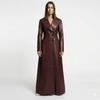 Стильный женский тренч бордового цвета, party wear, ручная работа, из натуральной овечьей кожи