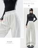 MTUIOY Длинные танцевальные свободные однотонные брюки в корейском стиле для женщин, спортивный костюм, спортивная одежда, брюки, йога, бег, облегающие, цвет, дышащие, - Bgray-L