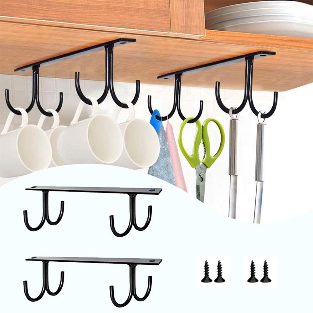 Multi-Purpose Coffee Cup Cupboard Kitchen Utensil Mug Rack Cup Hanger Cup Holder Storage Shelf