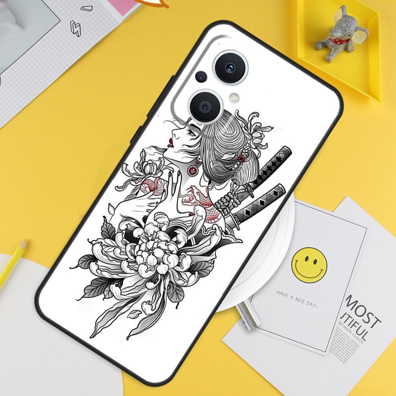Чехол-бампер Самурай Воин Гейша Для OPPO Reno 4 5 6 7 8 Lite 10 Pro Reno 8T 4Z 5Z OPPO Find X3 Lite X2 Neo X6 X5 Pro