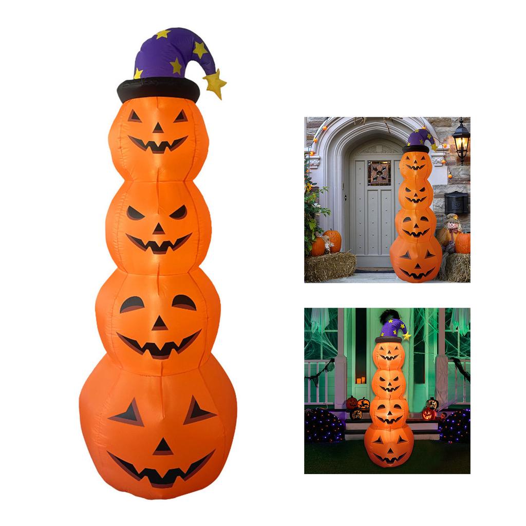 Надувные тыквы с подсветкой, сложенные в стопку, надувные тыквы для украшения двора в помещении и на открытом воздухе 7,87 фута