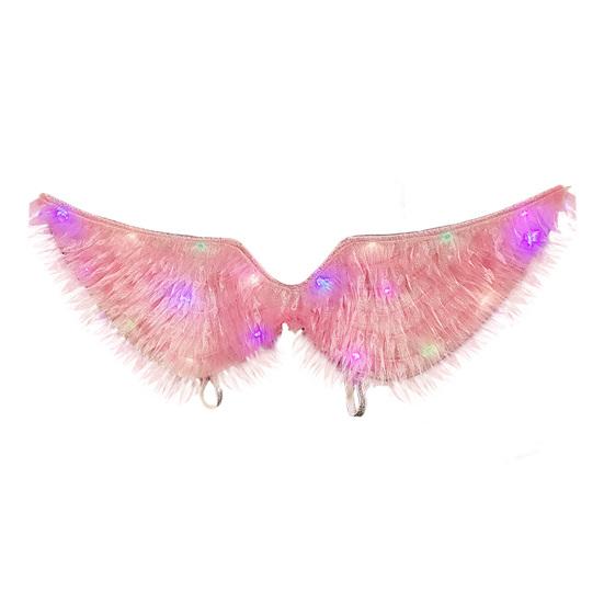 Childrens Costume Wings LED Light-Up Angle Wing, Glowing Feather Wing for Kids Girls, Butterfly Fairy Props Christmas Halloween Stage Performance