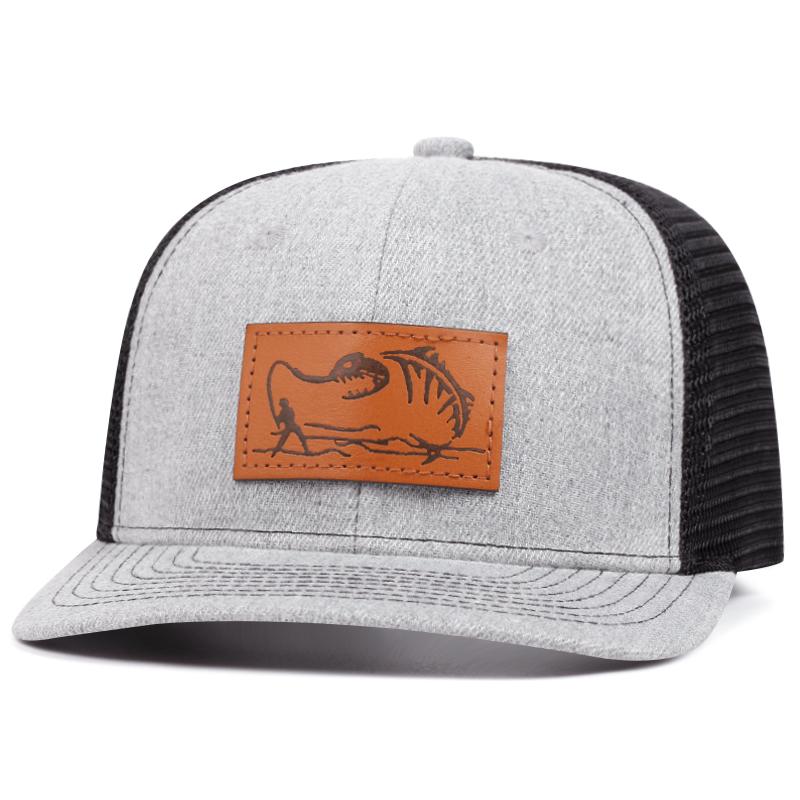 Мужская модная кепка Richardson Duck Tongue с кожаным лейблом и узором в виде рыбака, регулируемая бейсбольная кепка в стиле хип-хоп, солнцезащитные ковбойские кепки