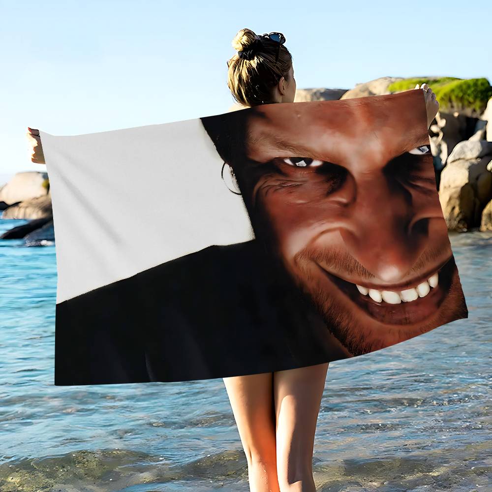 A-Aphex Twin Микрофибра С принтом Пляжное полотенце Альпинизм Йога Пляж Плавание Бег Впитывающее Мягкое полотенце