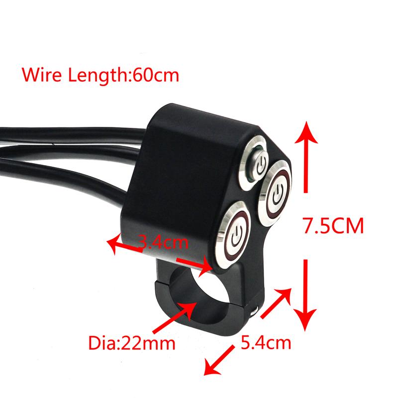 LMoDri переключатель для мотоцикла 7/8 "переключатели для крепления на руль 12 В вкл. выкл. свет противотуманный переключатель тормоза 3 кнопки в 1 алюминиевый сплав с