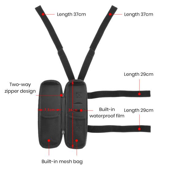 Сумка на руль электрического скутера Нескользящая фиксация Сумка-органайзер для цилиндра большой емкости Передняя сумка для велосипеда с застежкой-ремешком Жесткий корпус из ЭВА для велосипеда
