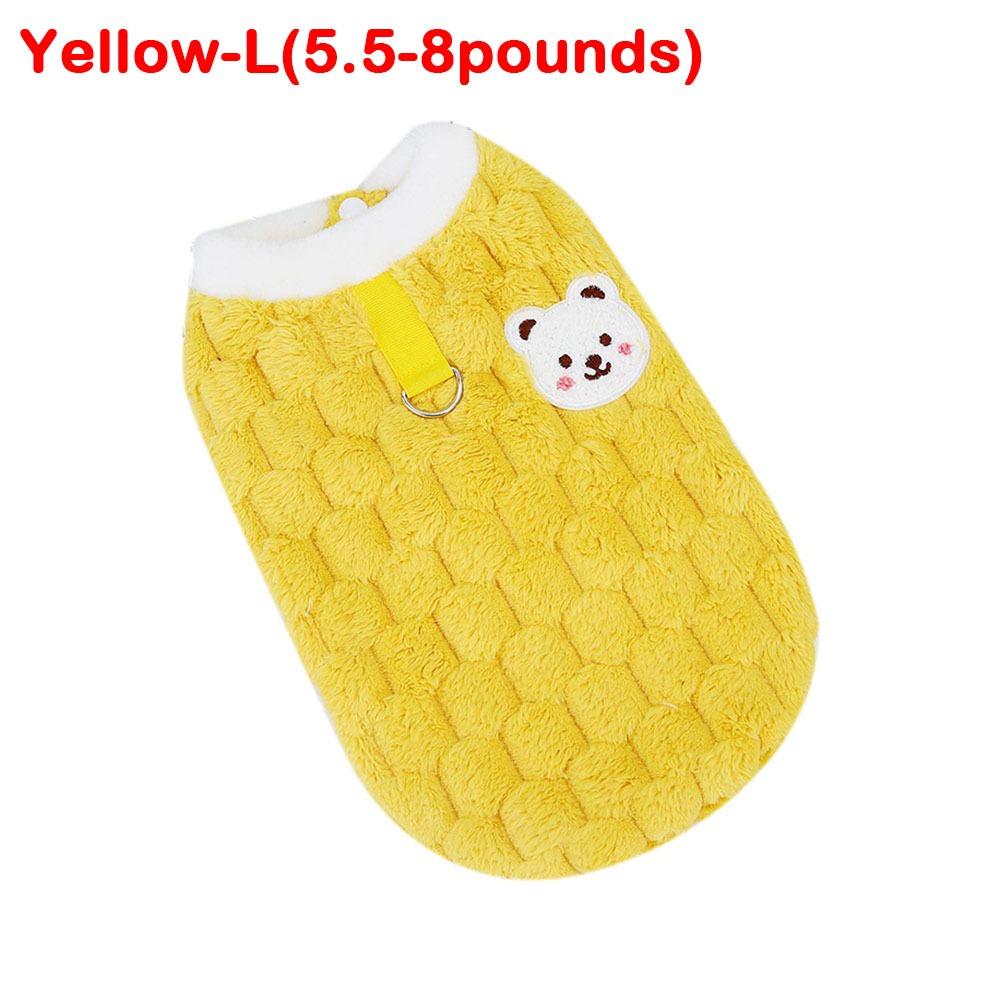 New Warm Winter Cat Clothes Cartoon Bear Cold Protection Cat Vest Fleece Pet Apparel for Small Dogs Puppies Kitten