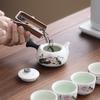 Snowflake glaze Kung Fu tea set gift box set, ceramic side handle pot, customer activity gifts, wedding gifts, practical