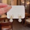 925 Silver Bow Earrings with Pearl - Trendy, Elegant, All-Match Design