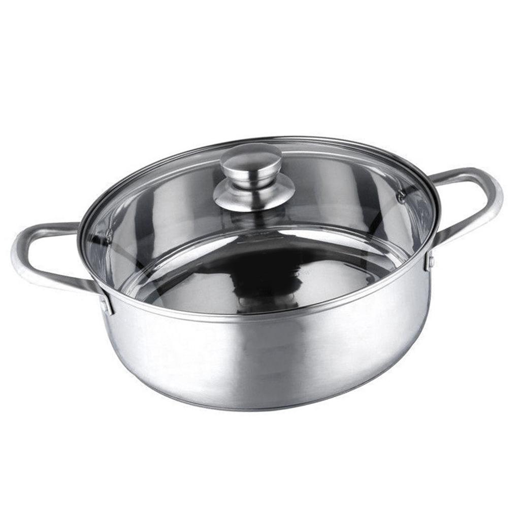 Кастрюля из нержавеющей стали с толстым дном, универсальная кастрюля из нержавеющей стали с крышкой 10,2 дюйма