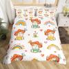 Cartoon Animal Rainbow Duvet Cover Queen Kawaii Elephant Bedding Set Kids Bedroom Decor Quilt Cover Polyester Comforter Cover